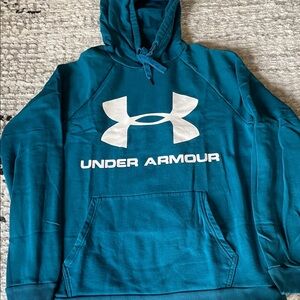 Under Armour Blue Hoodie with White Logo
